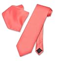 Vesuvio Napoli Solid Color NeckTie &amp; Handkerchief Pocket Square Men's Neck Tie Hanky Set