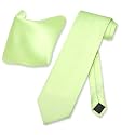 Vesuvio Napoli Solid Color NeckTie &amp; Handkerchief Pocket Square Men's Neck Tie Hanky Set