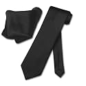 Vesuvio Napoli Solid Color NeckTie &amp; Handkerchief Pocket Square Men's Neck Tie Hanky Set