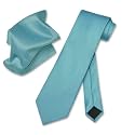 Vesuvio Napoli Solid Color NeckTie &amp; Handkerchief Pocket Square Men's Neck Tie Hanky Set