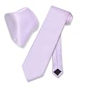 Vesuvio Napoli Solid Color NeckTie &amp; Handkerchief Pocket Square Men's Neck Tie Hanky Set