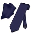Vesuvio Napoli Solid Color NeckTie & Handkerchief Pocket Square Men's Neck Tie Hanky Set