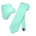 Vesuvio Napoli Solid Color NeckTie &amp; Handkerchief Pocket Square Men's Neck Tie Hanky Set