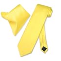 Vesuvio Napoli Solid Color NeckTie &amp; Handkerchief Pocket Square Men's Neck Tie Hanky Set