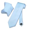 Vesuvio Napoli Solid Color NeckTie &amp; Handkerchief Pocket Square Men's Neck Tie Hanky Set