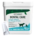Vet's Best Finger Dental Wipes for Dogs &amp; Cats, Fresh Breath, 50 Count