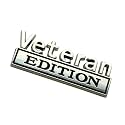 Veteran Edition Car Emblem, 3D Raised Metal Car Decals Exterior Truck Stickers Car Badge (Chrome/Black)