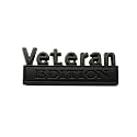 Veteran Edition Car Emblem, 3D Raised Metal Car Decals Exterior Truck Stickers Car Badge (Black)