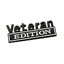 Veteran Edition Car Emblem, 3D Raised Metal Car Decals Exterior Truck Stickers Car Badge (Black/White)