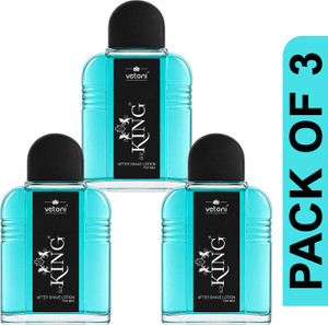 vetoni ice king no 1 blue after shave lotion for mencooling menthol formula pack of 3 300 ml