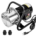VEVOR 1.1 HP Portable Shallow Well Pump, 978 GPH Garden Jet Pump, 115V, 131 ft Height, Stainless Steel Sprinkler Booster Pumps for Garden Lawn Irrigation system, Lake Fountain, Water Transfer