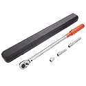 VEVOR 1/2-inch Drive Click Torque Wrench 25-250ft.lb/34-340n.m, Dual-Direction Adjustable Torque Wrench Set with Mechanical Dual Range Scales and Adapters Extension Rod