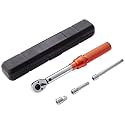 VEVOR 1/4-inch Drive Click Torque Wrench, 20-200in.lb/3-23n.m Mechanical Dual Range Scales, Dual-Direction Adjustable with Adapters Extension Rod