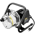 VEVOR 1.5 HP Portable Shallow Well Pump, 1200 GPH Garden Jet Pump, 115V, 164 ft Height, Stainless Steel Sprinkler Booster Pumps for Garden Lawn Irrigation system, Lake Fountain, Water Transfer