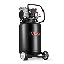 VEVOR 14-Gallon Air Compressor, 2HP 4.3 SCFM at 90PSI, Max 125PSI Pressure Oil-Free Air Compressor Tank, Portable on Wheels for Auto Repair, Tire Inflation, Spray Painting, Woodwork Nailing, 120V