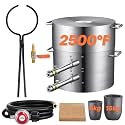 VEVOR 16KG Propane Melting Furnace Kit, Gas Metal Smelting Kit, Dual Burner Foundry Home Kiln with Crucibles and Tongs, Forge Casting Tool for Gold Silver Copper Aluminum Metal Recycle