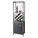VEVOR 18 Inch Industrial Bar Cabinet, Wine Table for Liquor and Glasses, Sideboard Buffet Cabinet with Glass Holder &amp; Wine Rack, Freestanding Farmhouse Wood Coffee Bar Cabinet for Living Room Home Bar