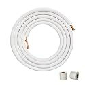 VEVOR 25FT Mini Split Line Set, 3/8" &amp; 5/8" O.D. Copper Pipes Tubing with Triple-Layer Insulation &amp; Wrapping Strips for Mini Split Air Conditioner AC Refrigerant HVAC Heat Pump System