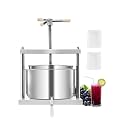 VEVOR 3.17 Gal/12L Fruit Wine Press, 2 Stainless Steel Barrels, Manual Juice Maker, Cider Apple Grape Tincture Honey Olive Oil Making Press with Triangular Handle for Outdoor Kitchen Home