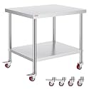 VEVOR Stainless Steel Work Table 36 x 30 x 34 Inch Food Prep Worktable