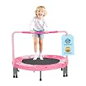 VEVOR 36"/55"/60" Trampoline for Kids with Enclosure Net & Safety Pad Adjustable Gymnastics Bar & Toys with ASTM CPC Certified Indoor/Outdoor Trampoline for Kids Age 3-12 + Birthday Gift