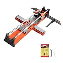 VEVOR 40 Inch Manual Tile Cutter, Upgraded Sliding Head Cutting Tool with Spring-Loaded Base, Angle Fence, Tungsten Carbide Cutting Wheel, Alignment Guide, for DIY Pros, Ceramic, Floor, Wall Tiles