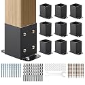 VEVOR 4x4 Post Bracket, 10PC Post Base Brackets, Inner Size 3.6"x3.6" Black
