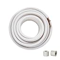 VEVOR 50FT Mini Split Line Set, 1/4" &amp; 3/8" O.D. Copper Pipes Tubing with Triple-Layer Insulation &amp; Wrapping Strips for Mini Split Air Conditioner AC Refrigerant HVAC Heat Pump System