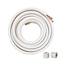 VEVOR 50FT Mini Split Line Set, 1/4" &amp; 1/2" O.D Copper Pipes Tubing and Triple-Layer Insulation, for Mini Split Air Conditioning Refrigerant or Heating Pump Equipment &amp; HVAC with Wrapping Strips.