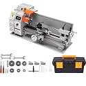VEVOR 7'' x 16'' Metal Lathe Machine, 800W Precision Benchtop Power Metal Lathe, 150-2500 RPM Continuously Variable Speed, with 3.9'' 3-jaw Metal Chuck Come with Tool Box
