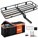 VEVOR 60" x 24" x 14", Hitch Cargo Carrier, 500 lbs Capacity Hitch Cargo Carrier with Cargo Net & Waterproof Cargo Bag, Folding Hitch Mount Cargo Carrier with Reflective Reminder, Fit for SUVs
