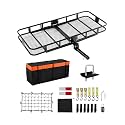 VEVOR 70" x 30" x 6", Hitch Cargo Carrier, 500 lbs Capacity with Ratchet Straps &amp; Cargo Bag, Folding Hitch Mount Cargo Carrier Basket with Hitch Lock for 2" Receiver, Fit for SUVs