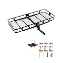 VEVOR 70" x 30" x 6", Hitch Cargo Carrier, 500 lbs Capacity with Nighttime Reflective Reminder, Folding Hitch Mount Cargo Carrier Basket with Hitch Lock for 2" Receiver, Fit for SUVs