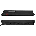 VEVOR 8 Outlet Horizontal 1U Rack Mount PDU Power Strip for Network Server Racks, Surge Protection &amp; Overload Protection, 110-125V/15A, with 6ft 14AWG Power Cord
