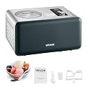VEVOR Automatic Ice Cream Maker with Built-in Compressor, 1.5 Quart No Pre-freezing Gelato Maker, Electric Sorbet-Maker, 3 Modes Compressor Ice Cream Machine for Home Kitchen