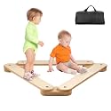 VEVOR Balance Beam Stepping Stones, 3 PCS Wooden Toddler Balance Boards, Montessori Toy for Kids 3-6, Build Coordination and Gross Motor Skills, Gymnastics Course Indoor & Outdoor for Girls Boys Gift