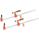 VEVOR Bar Clamps for Woodworking, 2-Pack 24 inch Opening, Lockable F-Clamp with 600 lbs Load Limit, 2-1/2 inch Depth, Cast Iron and Carbon Steel, Easy to Use, Wood Clamps for Woodworking Metal Working