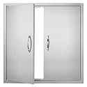 VEVOR BBQ Access Door, 31W x 31H Inch Double Outdoor Kitchen Door, Stainless Steel Flush Mount Door, Wall Vertical Door with Handles, for BBQ Island, Grilling Station, Outside Cabinet