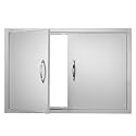 VEVOR BBQ Access Door, 36W x 24H Inch Double Outdoor Kitchen Door, Stainless Steel Flush Mount Door, Wall Vertical Door with Handles, for BBQ Island, Grilling Station, Outside Cabinet, sliver