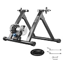 VEVOR Bike Trainer, 26-29 Inch & 700C Wheels, Foldable Fluid Bicycle Stationary Trainer Stand for Indoor Exercise Riding with Quick Release Skewer & Front Wheel Riser Block, Fits Road Bikes, Black