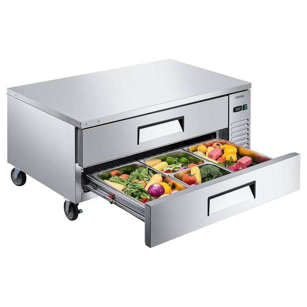 VEVOR Chef Base Refrigerator, 52 inch W Commercial Chef Bases Worktop ...