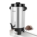 VEVOR Commercial Coffee Urn, Hot Drink Dispenser for 40 Cups, 206 oz with Drip Free Key, Fast Brewing Machine, 1090 W, Automatic Temperature Control, for