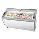 VEVOR Commercial Ice Cream Display Case, 16.3 Cu.ft Chest Freezer, -19 to 3℉ Temp Adjustable Mobile Top Deep Freezer with 5 Wire Baskets, 2 Sliding Glass Doors, Locking Casters & LED Strip Lighting
