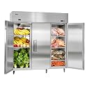 VEVOR Commercial Refrigerator and Freezer Combo 72" W, 51 Cu.Ft Stainless Steel Upright Freezer/Refrigerator with Three Doors, Auto-Defrost, 9 Adjustable Shelves, UL Certified