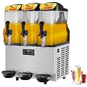 VEVOR Commercial Slushy Machine, 36L Triple Tank Frozen Drink Machine, 860W Stainless Steel Margarita Wine Smoothie Frozen Drink Maker, Slushie Maker for Home Party Restaurants Cafe Bars