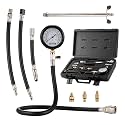 VEVOR Compression Tester Adapter Kit, 9 Pcs Automotive Engine Cylinder Leak Down Compression Test, Accurate Dual Scale Pressure Gauge 0-300 psi, with Long Reach Hoses and Case for Engine Cylinders