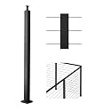 VEVOR Corner Cable Railing Post, 12 Holes, 42x2x2 Inches Stainless Steel Cable Railing System Kit for Indoor Outdoor Deck Balcony, 1 Pack, Black, Product ID 1JZLGZXHS1065S1EW001V0
