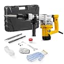 VEVOR Demolition Jack Hammer, 1400W Electric Jackhammer Heavy Duty, 2900 BPM Jack Hammer Concrete Breaker, with 1 Point Chisel, 1 Flat Chisel, Storage Case, Gloves and Goggles, for Demolition