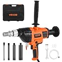 VEVOR Diamond Core Drilling Machine, 0.8-6.3 in Drilling Diameter, Handheld Dry and Wet Concrete Core Drill Rig with 4 Drill Bits, 0-1800RPM Variable Speed, UNC1 1/4-7, for Concrete Brick Stone, 2000W