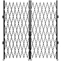 VEVOR Double Folding Security Gate 87" H x 150" W Folding Door Gate Black